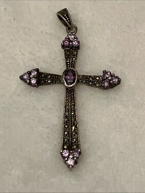 Sterling Silver Amethyst Cross
